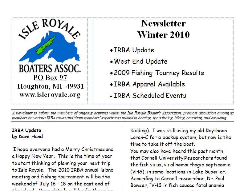 IRBA Newsletter Winter 2010